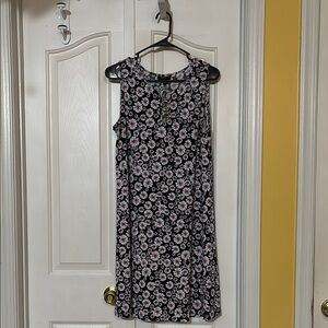 MSK Black and Pink Sleeveless Midi Dress